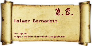 Malmer Bernadett névjegykártya